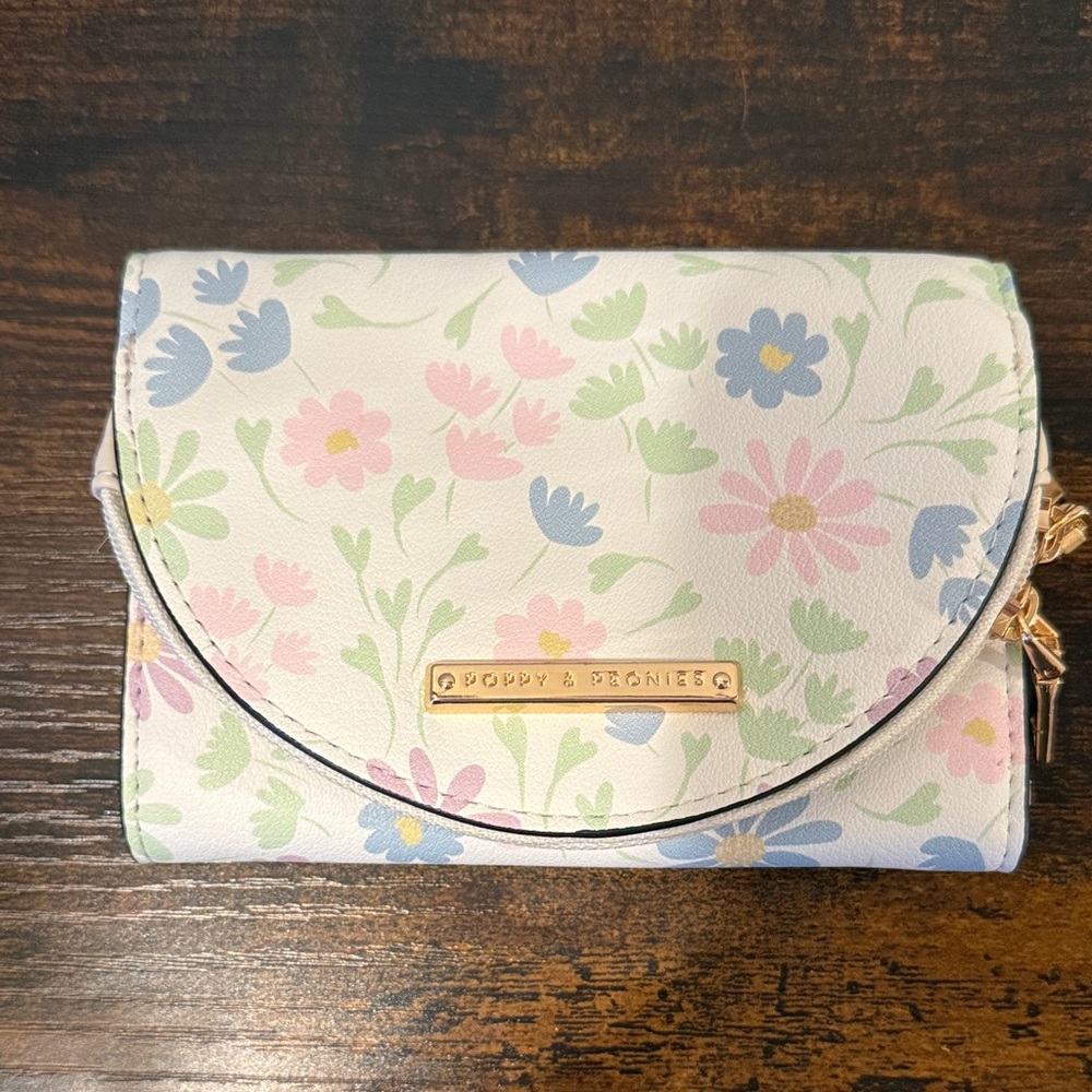 Poppy & Peonies Floral Wallet - Cream and Pastel